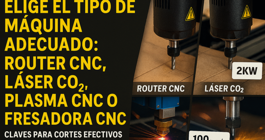 ELIGE EL TIPO DE MÁQUINA ADECUADO: ROUTER CNC, LÁSER CO₂, PLASMA CNC O FRESADORA CNC 1 Elige El Tipo De Máquina Adecuado Router Cnc, Láser Co₂, Plasma Cnc O Fresadora Cnc