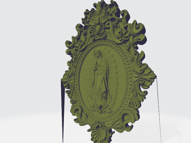 Archivo STL de Virgen de Guadalupe con Marco para Proyectos CNC