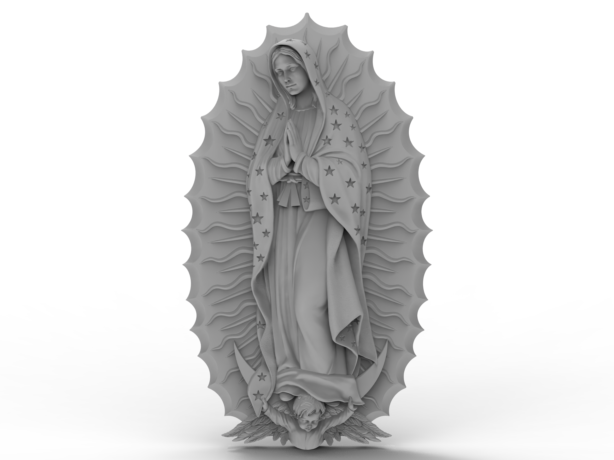 Archivo STL de Virgen de Guadalupe para Proyectos CNC