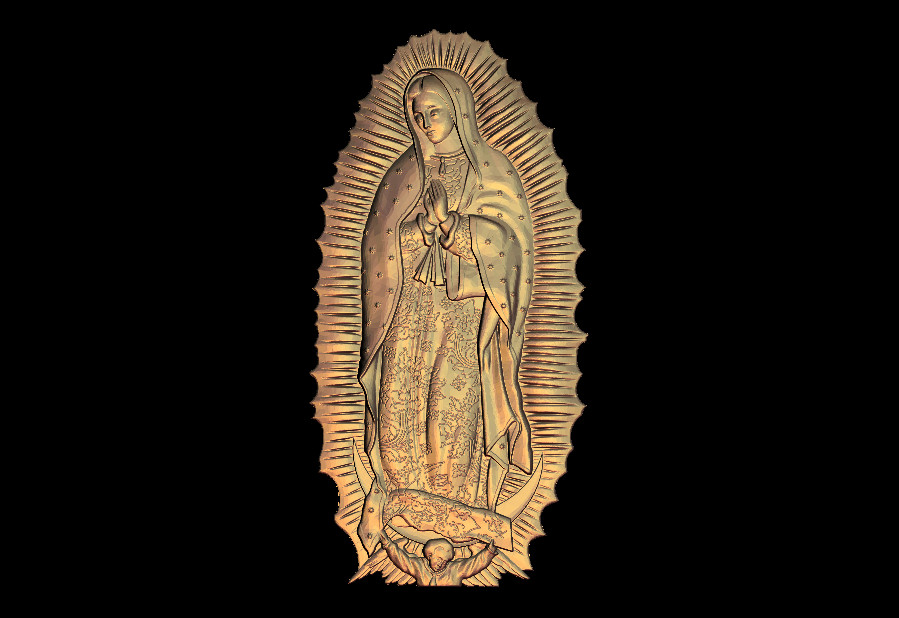 Archivo STL de Virgen de Guadalupe para Proyectos CNC 2