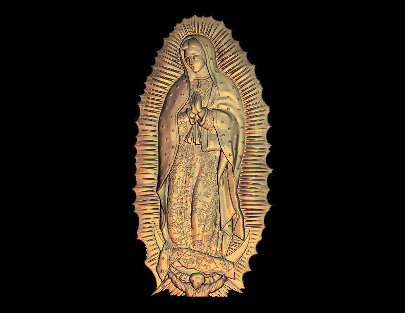 Archivo STL de Virgen de Guadalupe para Proyectos CNC 2