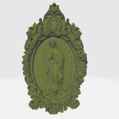 Archivo STL de Virgen de Guadalupe con Marco para Proyectos CNC 1