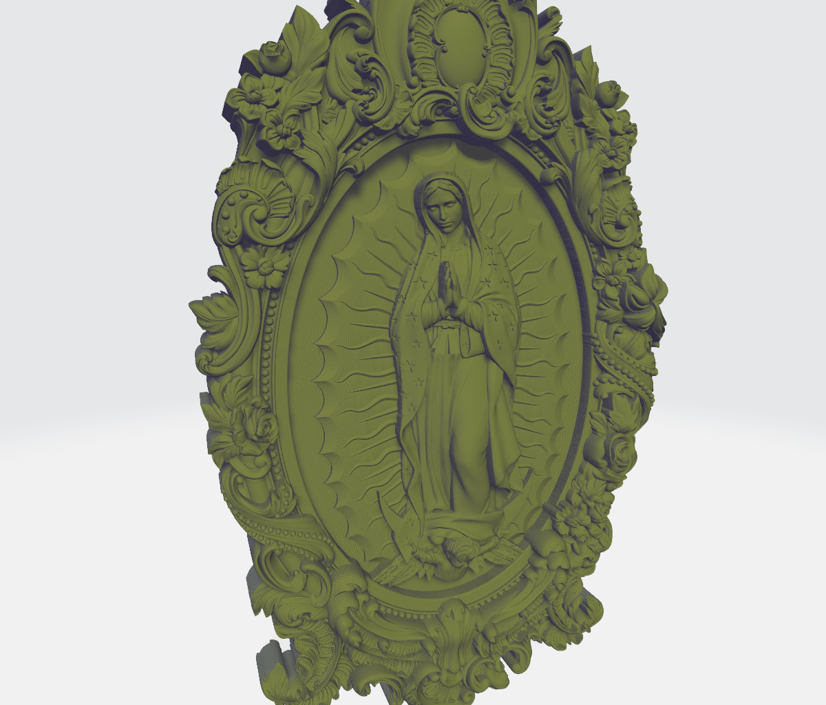 Archivo Stl De Virgen De Guadalupe Con Marco Para Proyectos Cnc 1