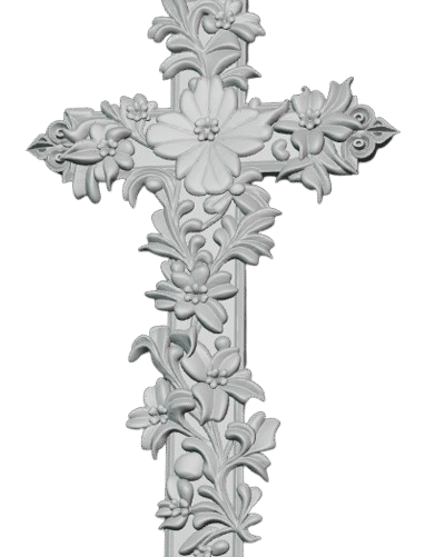 Modelo 3D STL Cruz con Flores – Arte Devocional para CNC e Impresión 3D”