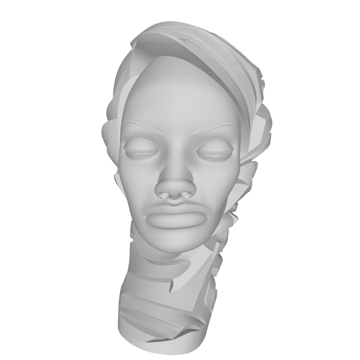 MODELO 3D ESCULTURA CABEZA DE MUJER – ARTE DEVOCIONAL PARA CNC E IMPRESIÓN 3D 1 Modelo 3D Escultura Cabeza De Mujer – Arte Devocional Para Cnc E Impresión 3D