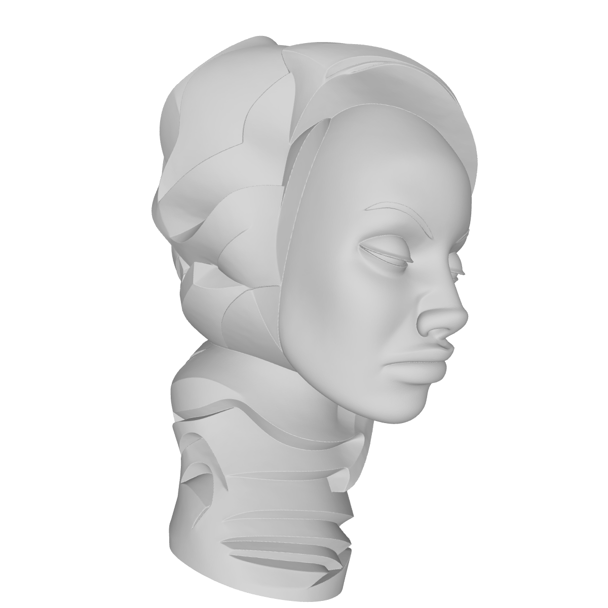 MODELO 3D ESCULTURA CABEZA DE MUJER – ARTE DEVOCIONAL PARA CNC E IMPRESIÓN 3D 3 Modelo 3D Escultura Cabeza De Mujer – Arte Devocional Para Cnc E Impresión 3D