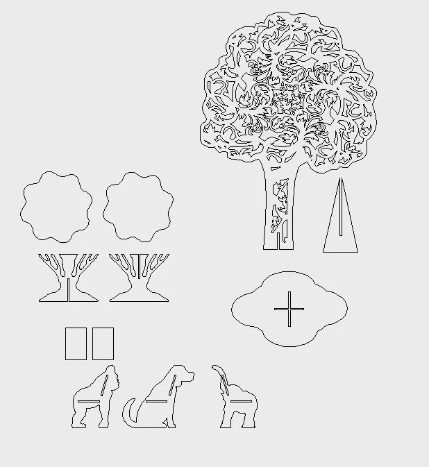 ARCHIVO EN DXF MESA INFANTIL JUNGLA PARA ROUTER CNC 2 Archivo – Figura Artística En Formato 3D