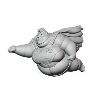 Modelo 3D STL Superman Gordo – Arte Devocional para CNC e Impresión 3D