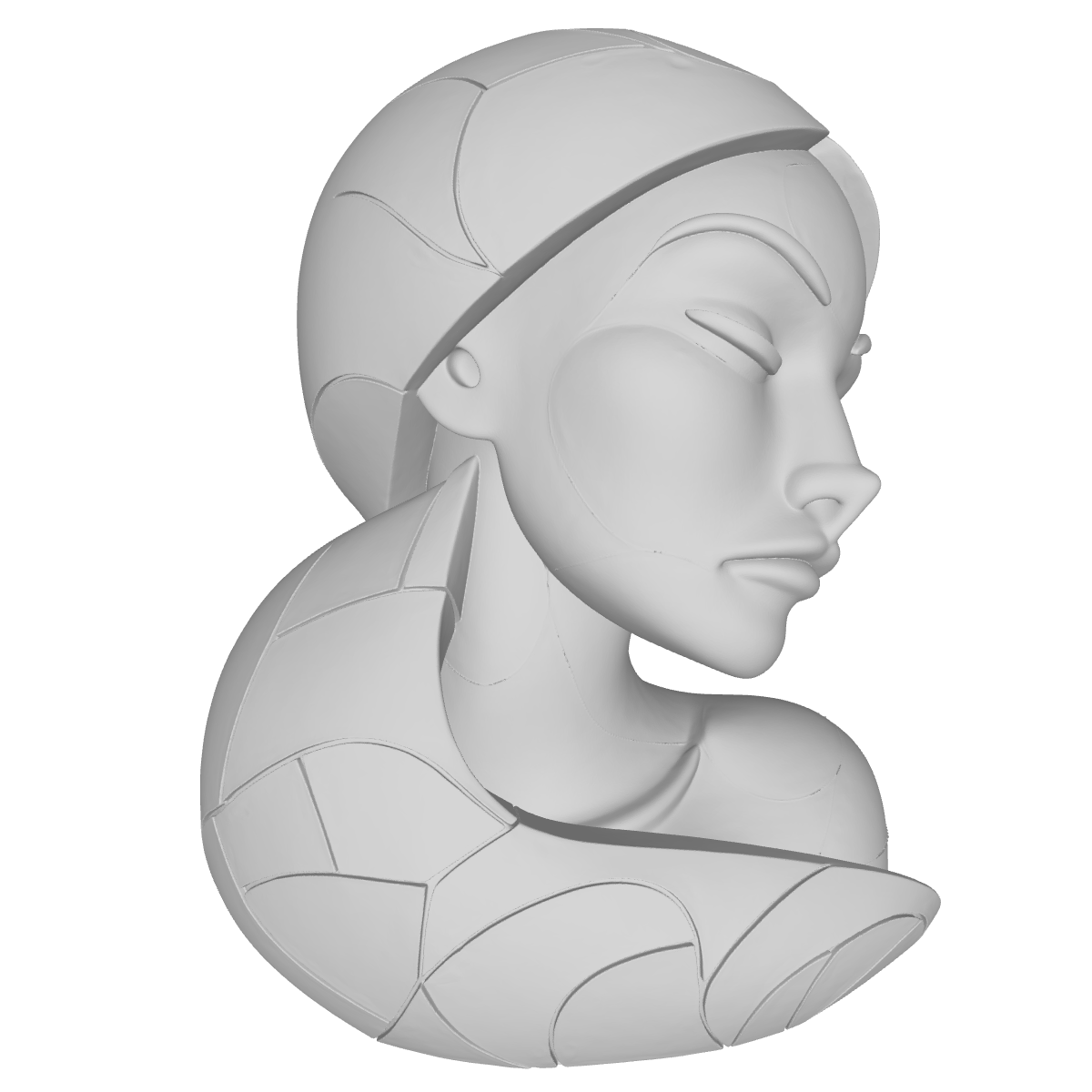 MODELO 3D ESCULTURA CABEZA DE MUJER – ARTE DEVOCIONAL PARA CNC E IMPRESIÓN 3D 2 Modelo 3D Escultura Cabeza De Mujer – Arte Devocional Para Cnc E Impresión 3D