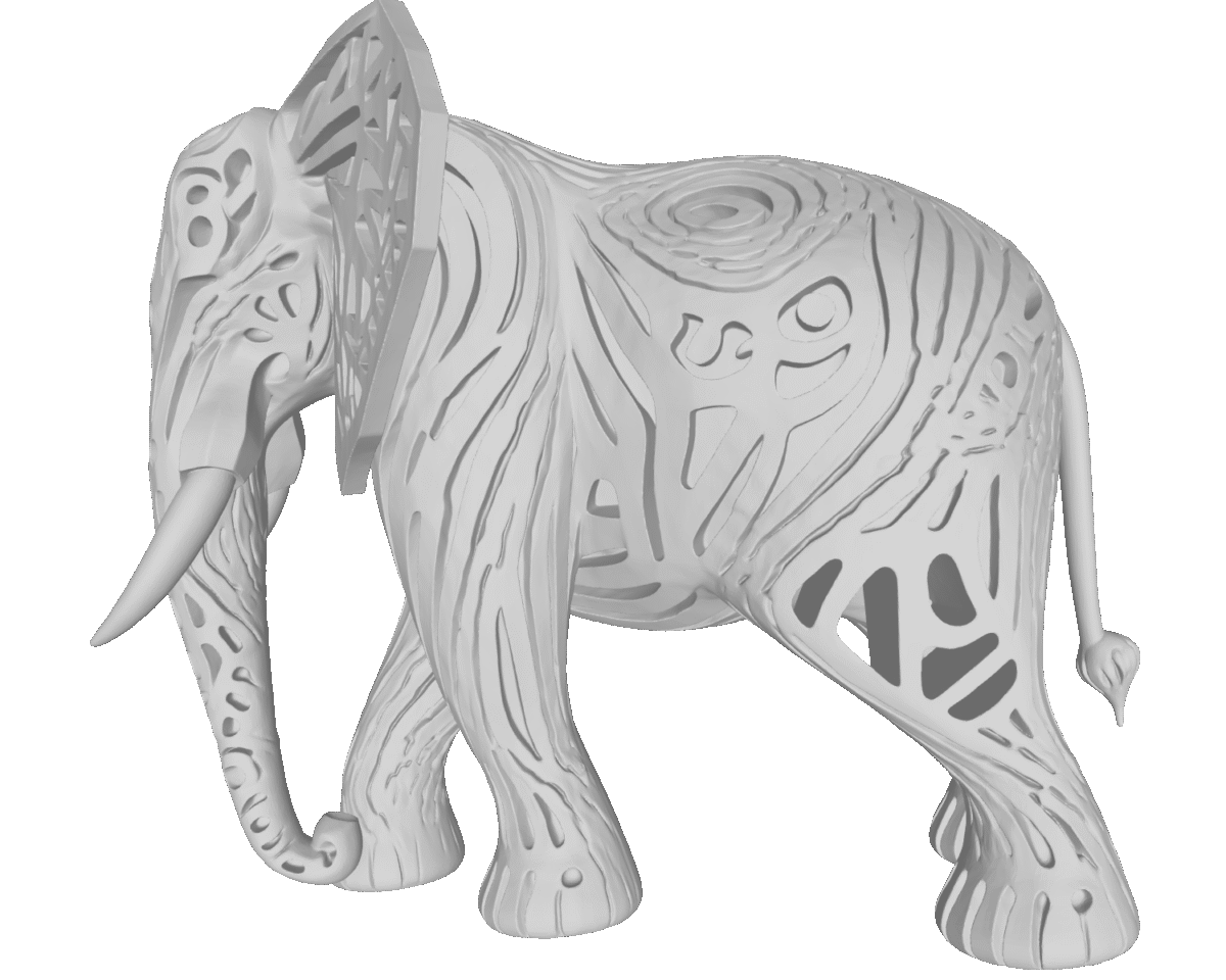 MODELO 3D STL ELEFANTE SUBREAL – ARTE DEVOCIONAL PARA CNC E IMPRESIÓN 3D 3 Modelo 3D Stl Elefante Subreal – Arte Devocional Para Cnc E Impresión 3D