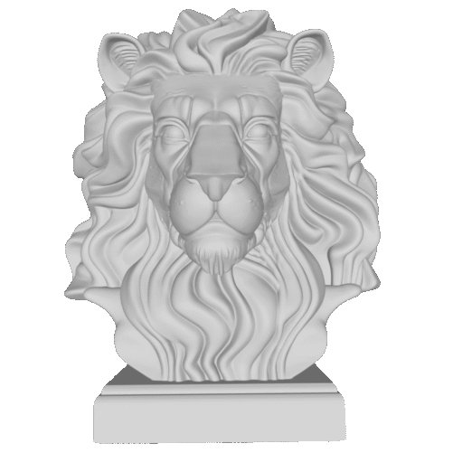 Modelo 3D STL Cabeza de León – Arte Devocional para CNC e Impresión 3D
