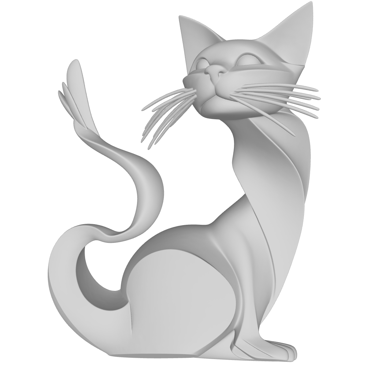 MODELO 3D ESCULTURA CAT – ARTE DEVOCIONAL PARA CNC E IMPRESIÓN 3D 1 Modelo 3D Escultura Cat – Arte Devocional Para Cnc E Impresión 3D