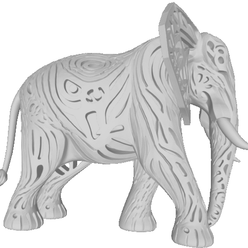 Modelo 3D STL Elefante Subreal – Arte Devocional para CNC e Impresión 3D