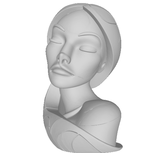 Modelo 3D ESCULTURA CABEZA DE MUJER – Arte Devocional para CNC e Impresión 3D