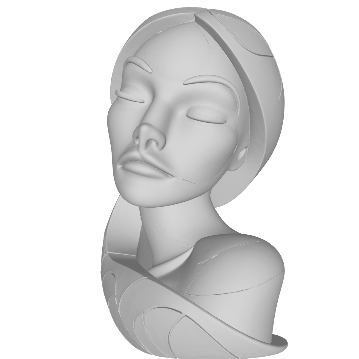MODELO 3D ESCULTURA CABEZA DE MUJER – ARTE DEVOCIONAL PARA CNC E IMPRESIÓN 3D 1 Modelo 3D Escultura Cabeza De Mujer – Arte Devocional Para Cnc E Impresión 3D