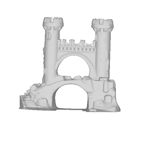 Modelo 3D STL/FBX Castillo en un puente – Arte para MODELAJE 3D o Impresión 3D
