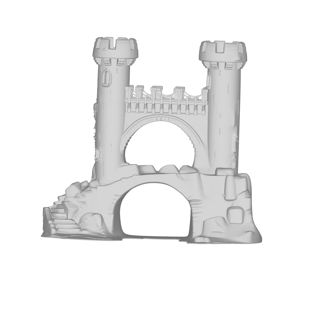 MODELO 3D STL/FBX CASTILLO EN UN PUENTE – ARTE PARA MODELAJE 3D O IMPRESIÓN 3D 1 Model – Figura Artística En Formato 3D