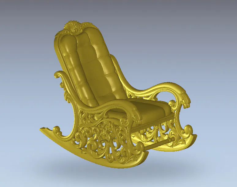 MECEDORA TALLADA EN ALTO RELIEVE STL-ROUTER CNC 5 Mecedora – Figura Artística En Formato 3D