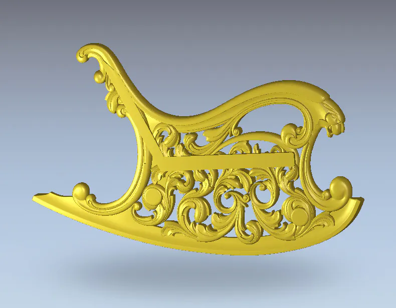 MECEDORA TALLADA EN ALTO RELIEVE STL-ROUTER CNC 4 Mecedora – Diseño Geométrico Para Manufactura