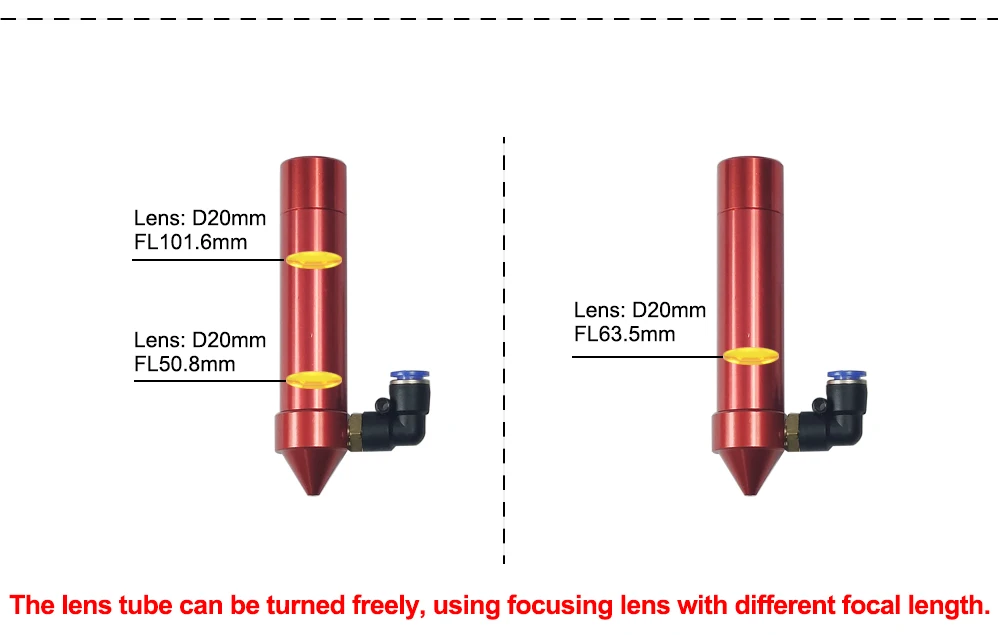 HUNST-BARRIL DE CABEZA LÁSER CO2, DIÁMETRO EXTERIOR DE 25MM, DIÁMETRO DE 20MM, LONGITUD FOCAL DE 50,8/63,5/101,6MM, PARA MÁQUINA DE GRABADO Y CORTE 17 Kf S034C633E7Cc54E2E989D28C336313F74I